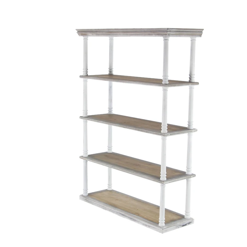 Brown Wood Farmhouse Shelving Unit, 64 " x 47 " x 15 "