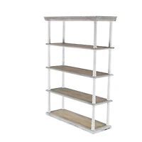 Brown Wood Farmhouse Shelving Unit, 64 " x 47 " x 15 "