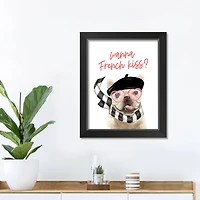 Wanna French Kiss Black Framed Print Under Plexiglass