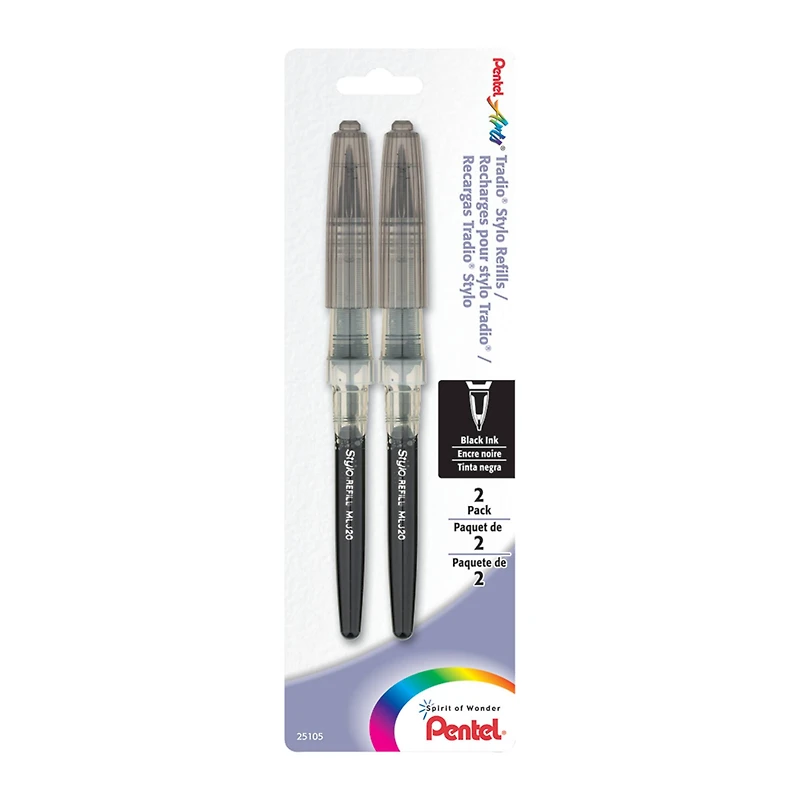Pentel® Tradio® Stylo & Pulaman Fountain Pen Refills, 2ct.