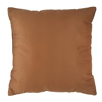18" Brown Faux Leather Throw Pillow by Ashland®