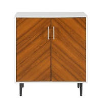 Walker Edison White Modern Bookmatch Accent Cabinet