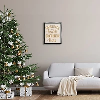 Stupell Industries Grateful Hearts Gather Here Phrase Framed Floater Canvas Wall Art