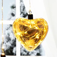 Glitzhome® 26" LED Glass Heart Wall Décor, Set Of 3