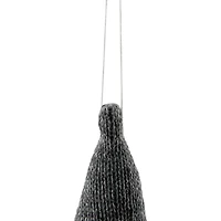 8" Metallic Gray Knit Gnome Head LED Ornament