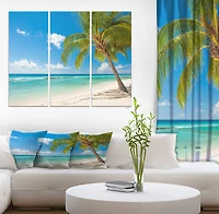 Designart - Palm tree over white sand