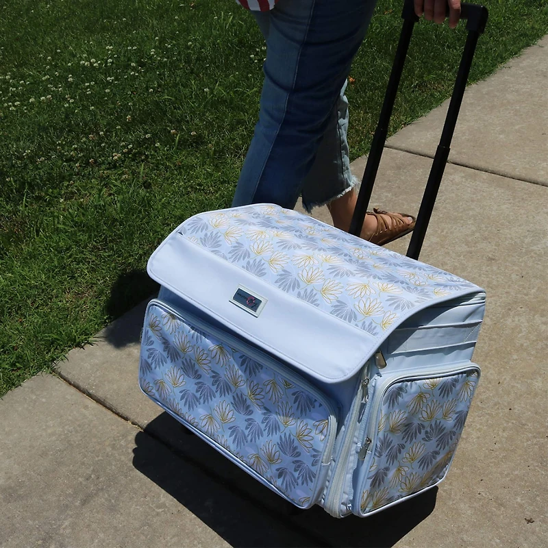 Everything Mary White 4-Wheels Deluxe Sewing Machine Storage Case