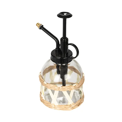 Hello Honey® 6.75" Glass Plant Mister with Natural Woven Sleeve