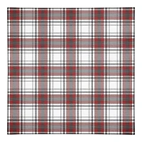 Red Gray Plaid 10x10 Cotton Twill Napkin