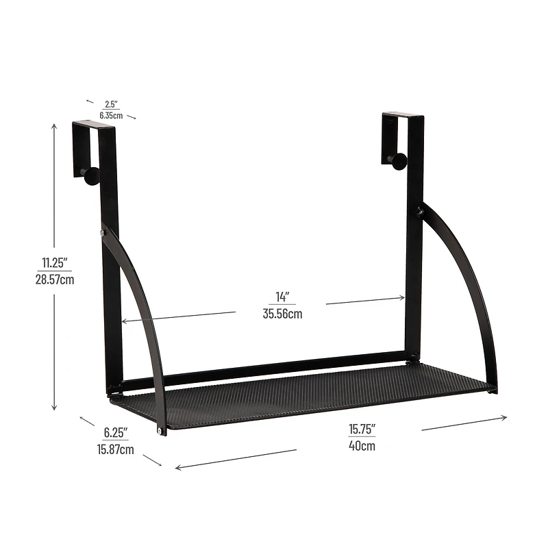 Mind Reader Hanging Cubicle Shelf Organizer Metal, Black