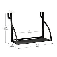 Mind Reader Hanging Cubicle Shelf Organizer Metal, Black