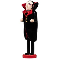 14" Black & Red Wooden Vampire Halloween Nutcracker