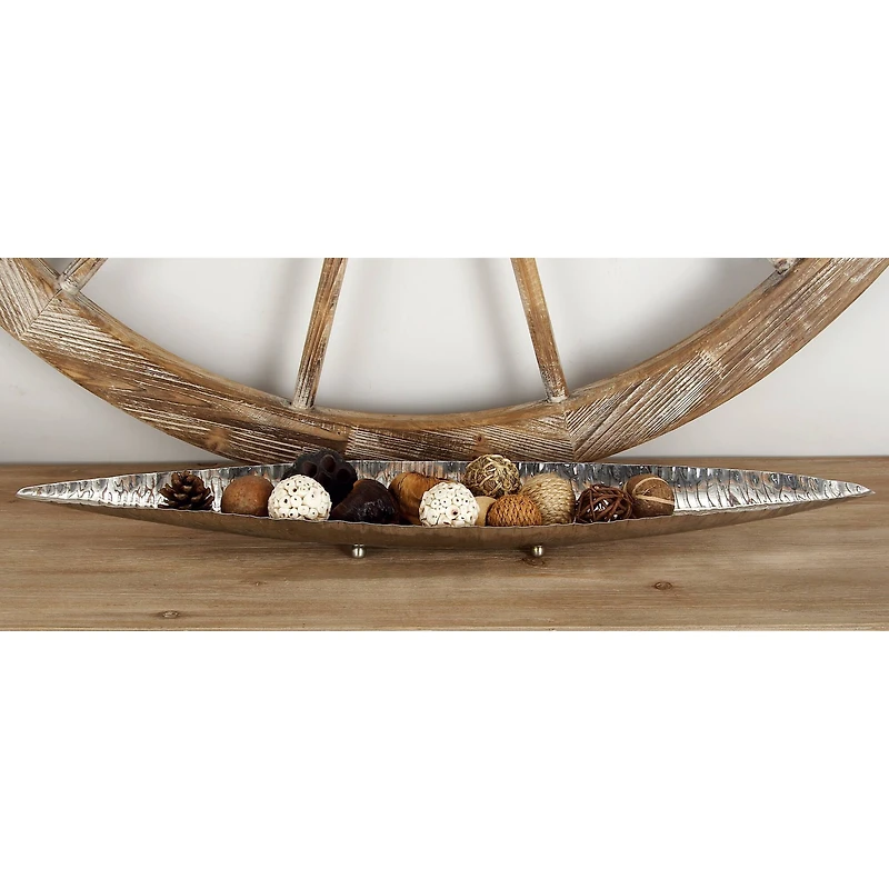 Silver Stainless Steel Modern Decorative Flat Bowl Set