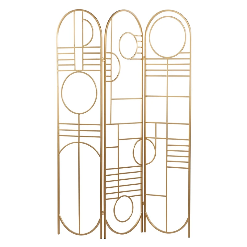 Gold Metal Modern Room Divider Screen 69" x 50" x 1"