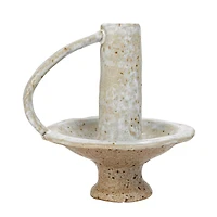 Hello Honey® 5.5" Round Stoneware Candle Holder with Handle Set