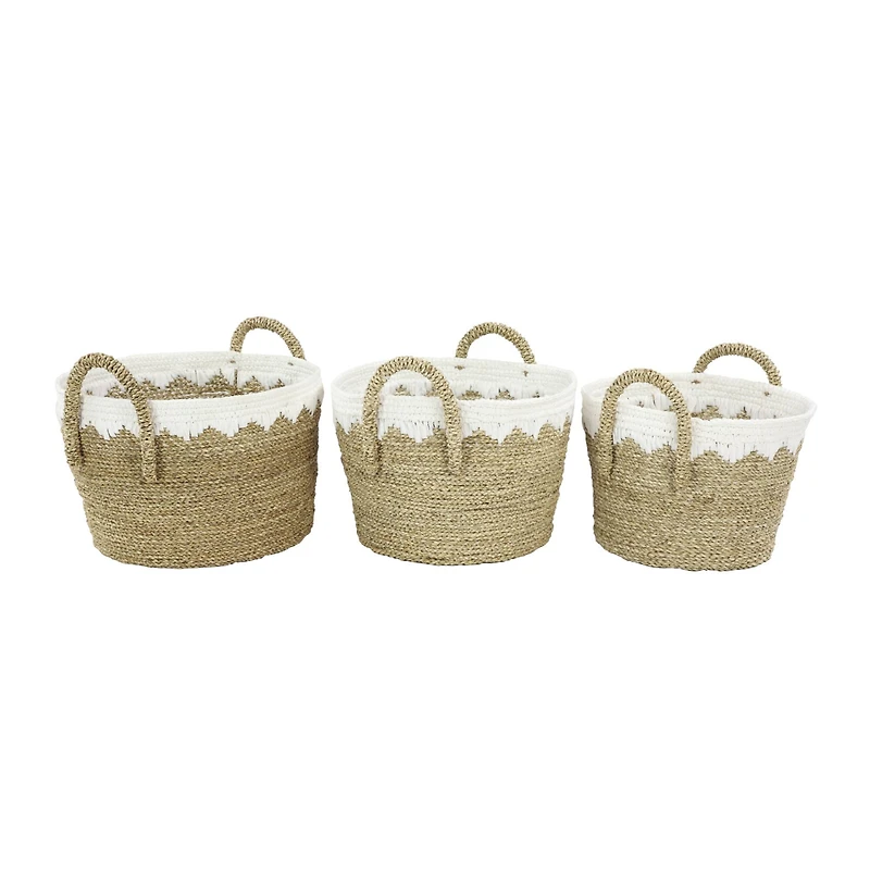 Brown Sea Grass Natural Storage Basket Set