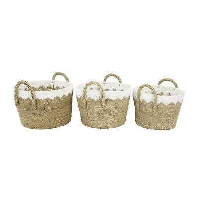 Brown Sea Grass Natural Storage Basket Set