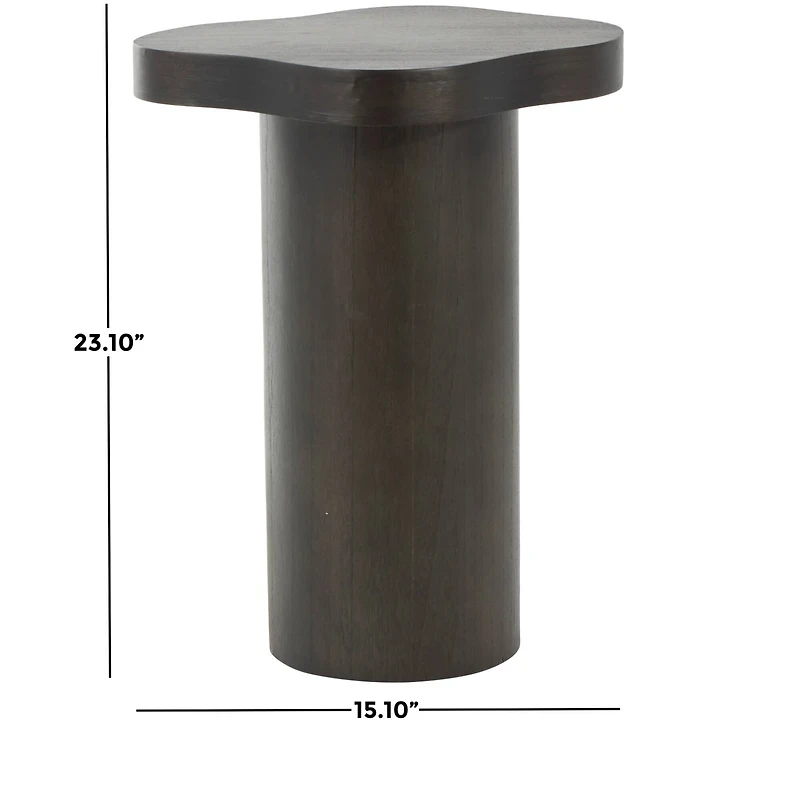 23" Pedestal Side End Accent Table with Rounded Square Top