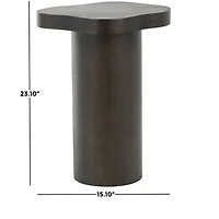 23" Pedestal Side End Accent Table with Rounded Square Top