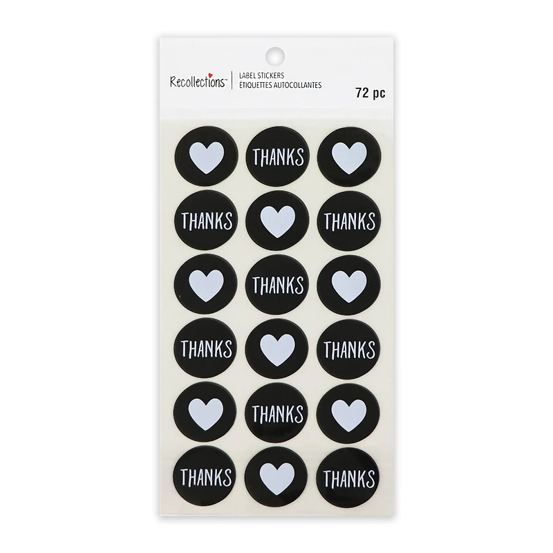Thanks & Hearts Round Label Stickers by Recollections™
