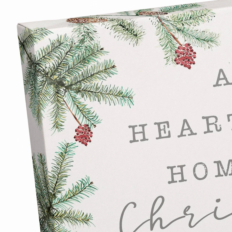 Hearts Come Home For Christmas Canvas Wall Art