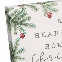 Hearts Come Home For Christmas Canvas Wall Art
