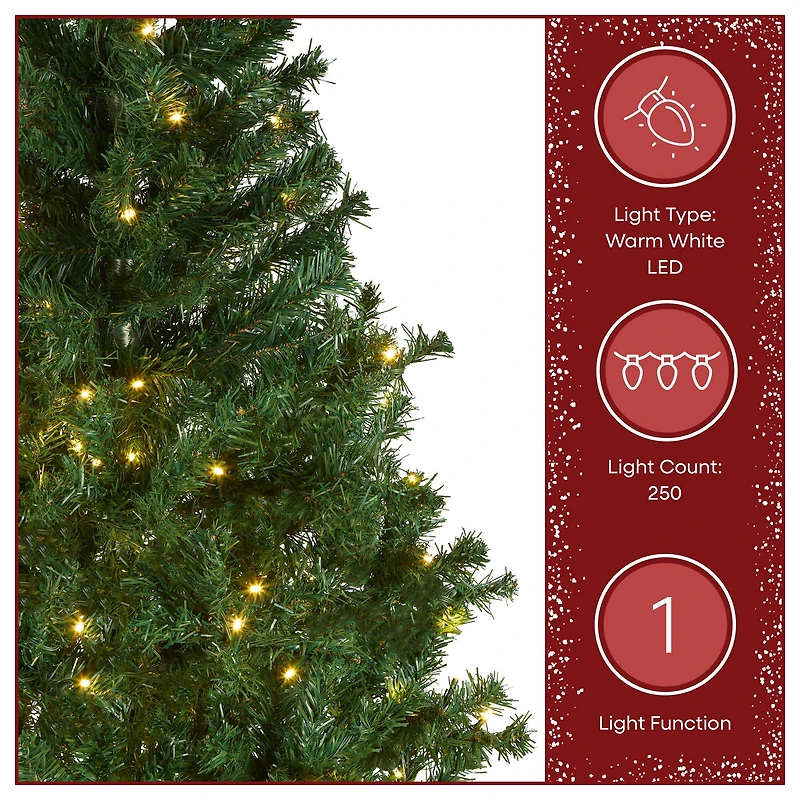 6ft. Pre-Lit Feel Real® Linden Spruce Artificial Christmas Tree, Warm White LED Lights