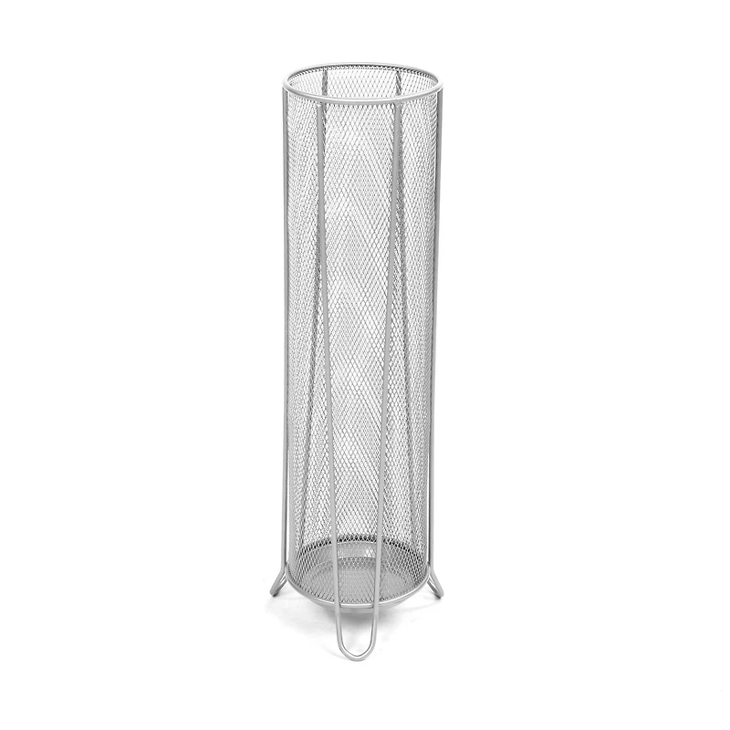 Mind Reader Silver Round Metal Mesh Umbrella Stand