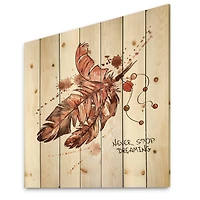 Designart - Bird Feathers In Earth Tones