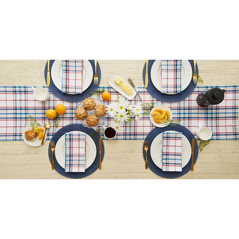Lighthouse Plaid Table Runner 14" x 108"