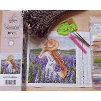 Crafting Spark Girl in Lavender Field Diamond Painting Kit