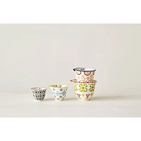 Hello Honey® Floral Hand-Stamped Stoneware Measuring Cup Set