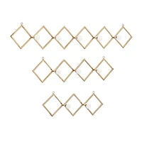 Set of 3 Gold Metal Glam Wall Hook, 17", 22", 33"