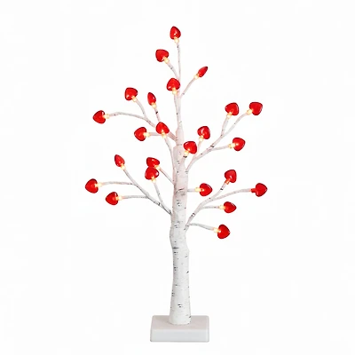 2ft. Pre-Lit Artificial Valentine's Day Twig Tree with 24 Red Heart-Shaped LED Lights