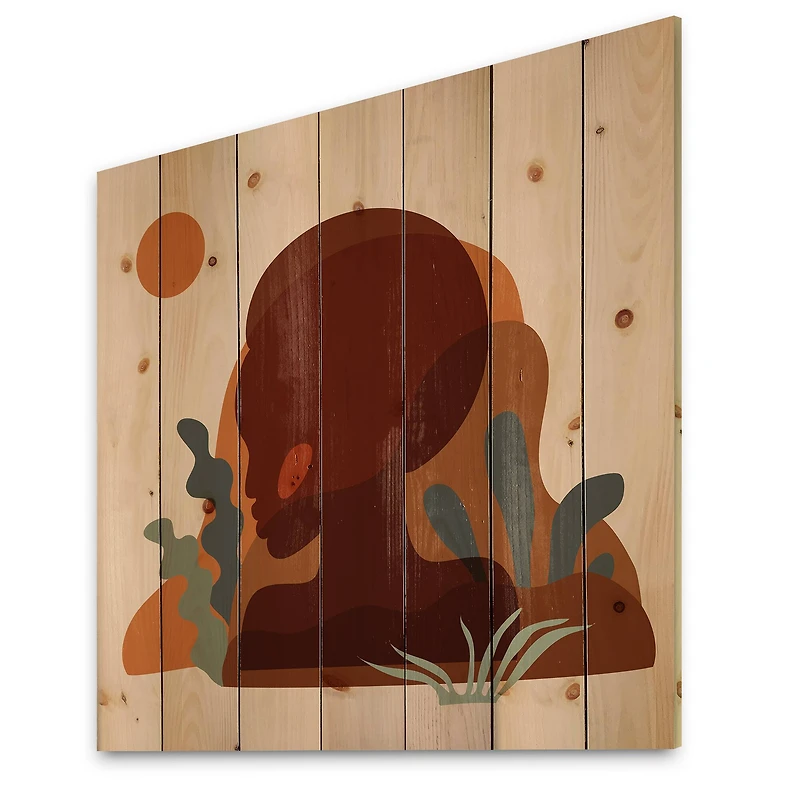 Designart - Minimal Silhouette Of Afro American Woman