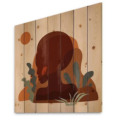 Designart - Minimal Silhouette Of Afro American Woman