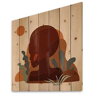 Designart - Minimal Silhouette Of Afro American Woman