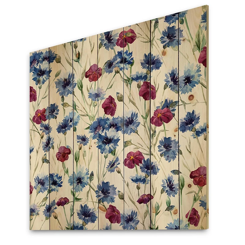 Designart - Blue and Red Wildflowers