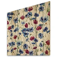 Designart - Blue and Red Wildflowers