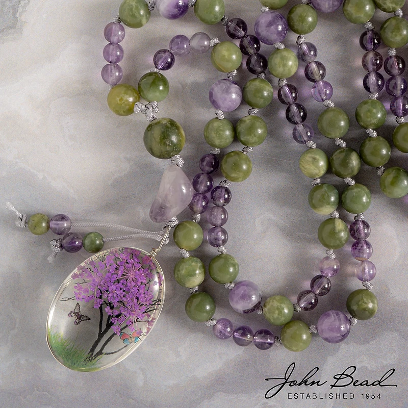 John Bead 25mm x 35mm Dried Flower Assorted Pendants