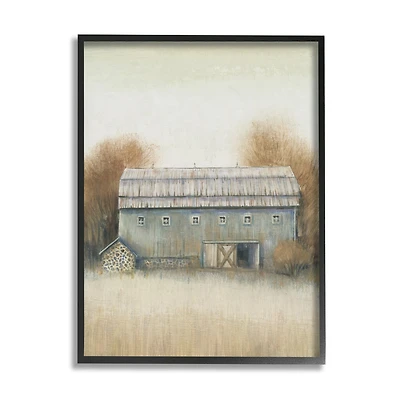 Stupell Industries Autumn Barn Doors Vintage Farm Landscape Framed Wall Art