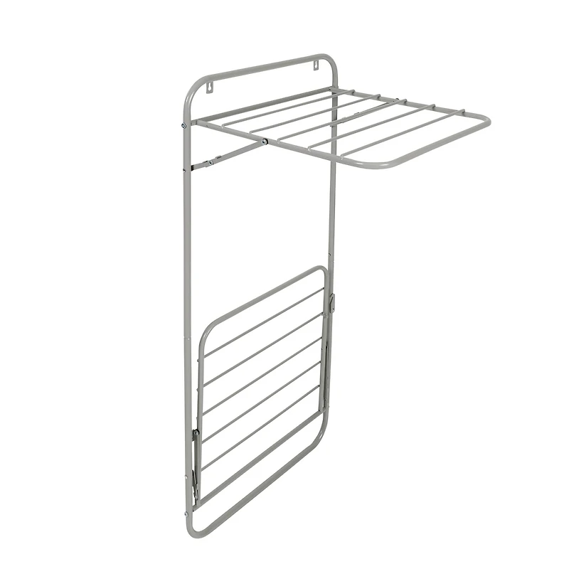 Honey Can Do 2-Tier Gray Over the Door Retractable Clothing Drying Rack