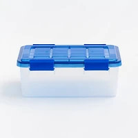 Iris® 4gal. Clear Plastic Storage Boxes With Blue Lid, 6 Pack