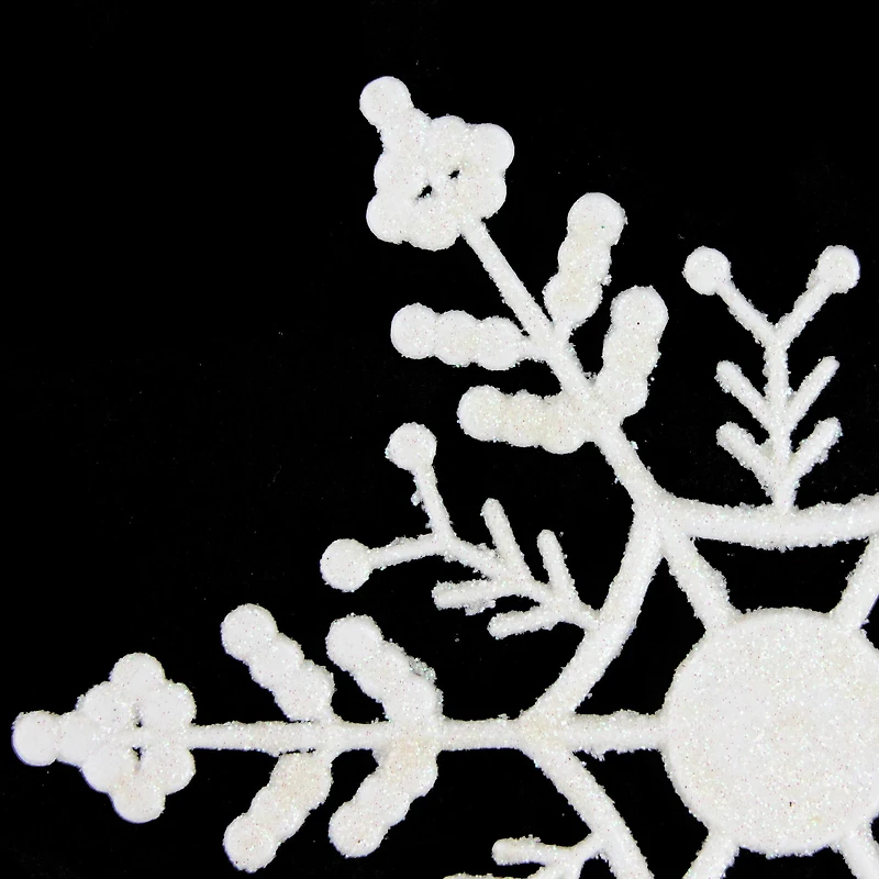 Glitter Snowflake Christmas Ornaments - 6.25" - White - 24ct