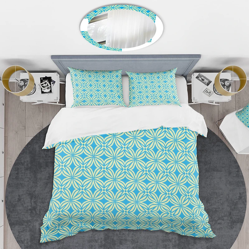 Designart 'Retro Ornamental Design I' Mid-Century Duvet Cover Set