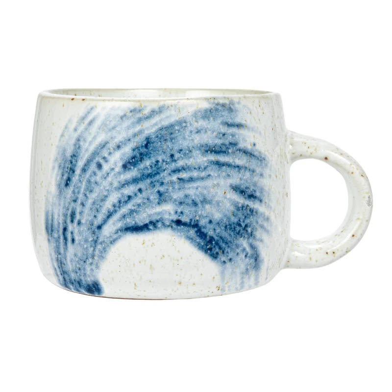 Hello Honey® 10oz. Cream & Blue Glaze Hand-Painted Stoneware Mug, 12ct.