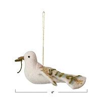Hello Honey® 6" Embroidered Dove Wool Felt Ornament