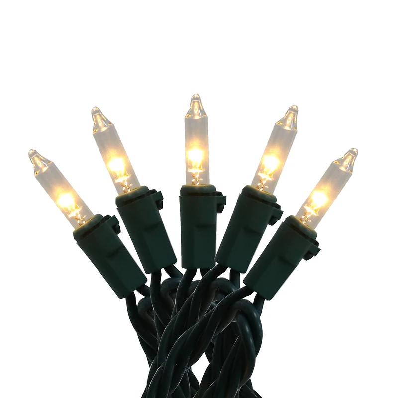 100ct. Warm White Mini LED Glass Twinkling String Lights on Green Wire by Ashland®