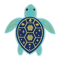 Iron-On & Adhesive Blue Turtle Embroidered Patch by Make Market®