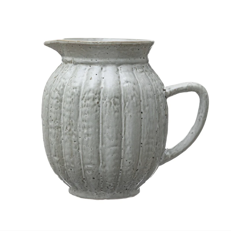 Hello Honey® 2.5qt. Antique White Stoneware Fluted Pitcher